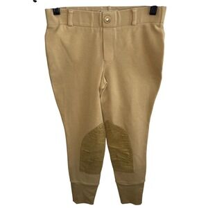 TuffRider Girls Tan Equestrian Knee Patch Riding Breeches 100567-479 Size 12